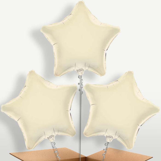 Ivory Star Bunch of Balloons inflated with Helium | Party Save Smile