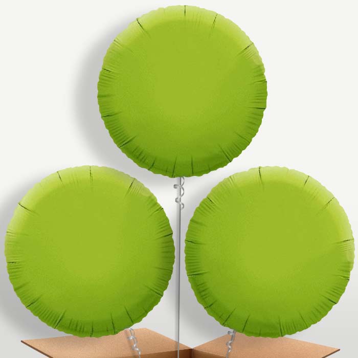 Lime Green Circle Bunch of Balloons inflated with Helium | Party Save Smile