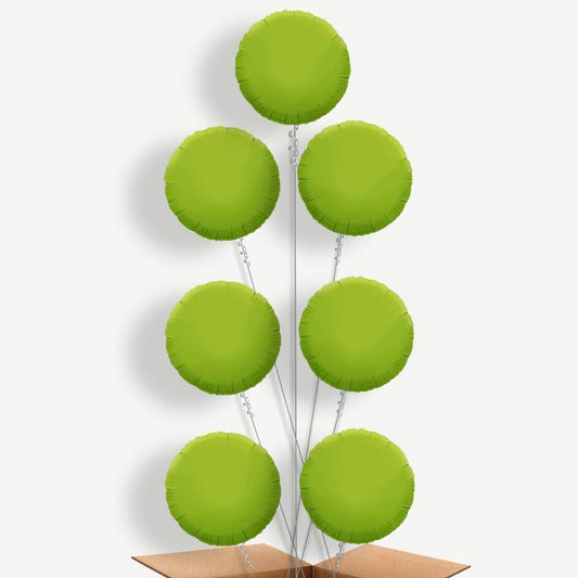 Lime Green Circle Balloon Arrangement Inflated with Helium | Party Save Smile