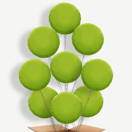 Lime Green Circle Balloon Bundle Inflated with Helium | Party Save Smile