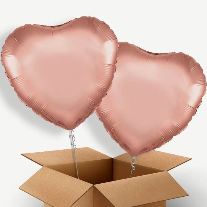 Rose Gold Heart Shaped Helium Balloon Two | Party Save Smile
