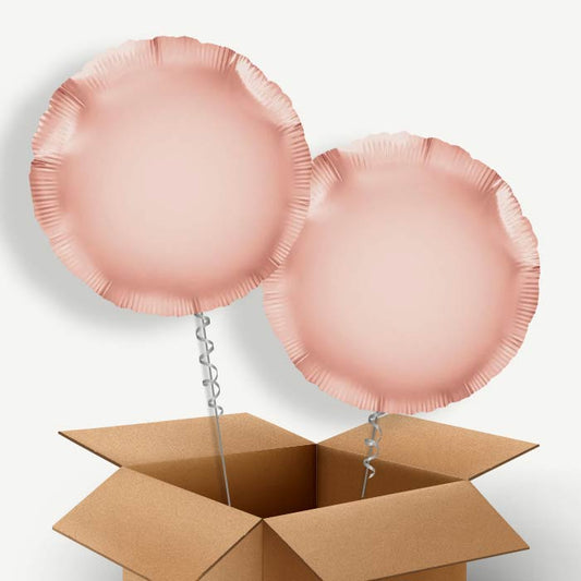 Rose Gold Circle Helium Balloon Two | Party Save Smile