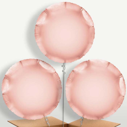 Rose Gold Circle Bunch of Balloons inflated with Helium | Party Save Smile