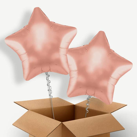 Rose Gold Star Shaped Helium Balloon Two | Party Save Smile