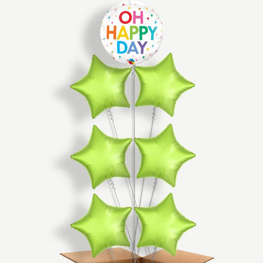 Rainbow Oh Happy Day Helium Balloon Arrangement | Party Save Smile