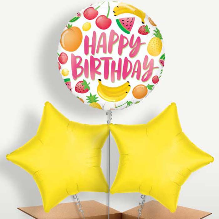 Fruits Summer Happy Birthday Trio Balloon Bunch | Party Save Smile