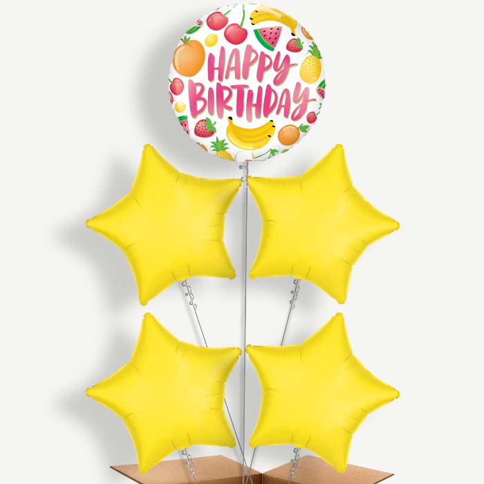 Fruits Summer Happy Birthday Helium Cluster Balloons | Party Save Smile