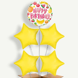 Fruits Summer Happy Birthday 5 Helium Cluster Balloons