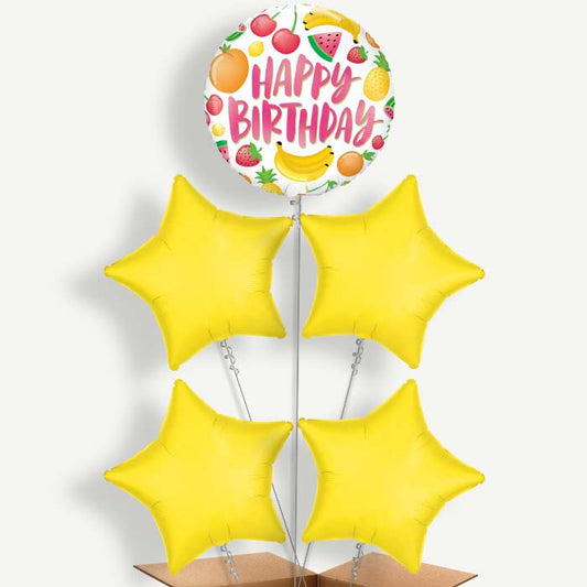 Fruits Summer Happy Birthday Helium Cluster Balloons | Party Save Smile