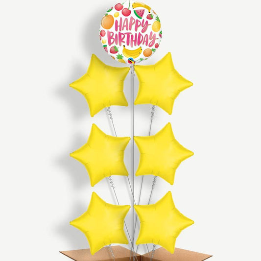 Fruits Summer Happy Birthday Helium Balloon Arrangement | Party Save Smile