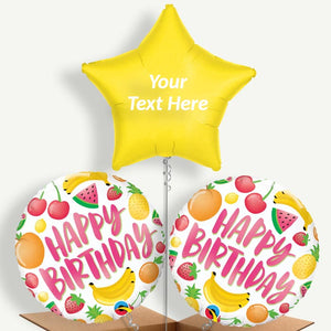 Personalisable Fruits Summer Happy Birthday Helium Balloons