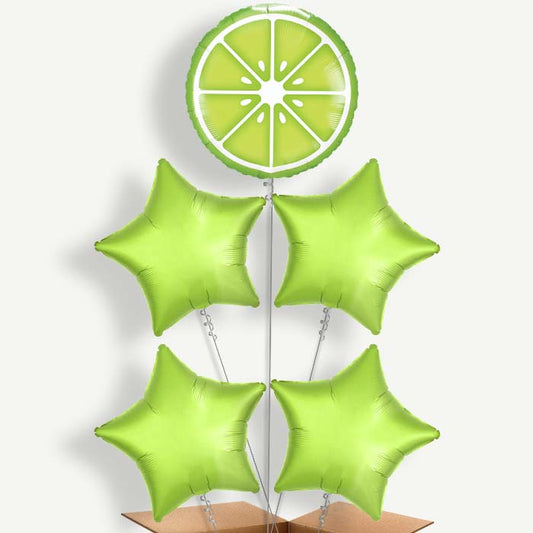 Fruit Lime Balloon Cluster Inflated with Helium | Party Save Smile
