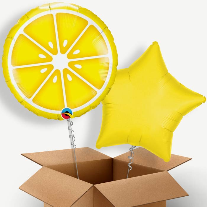 Lemon Helium Balloon Pair | Party Save Smile
