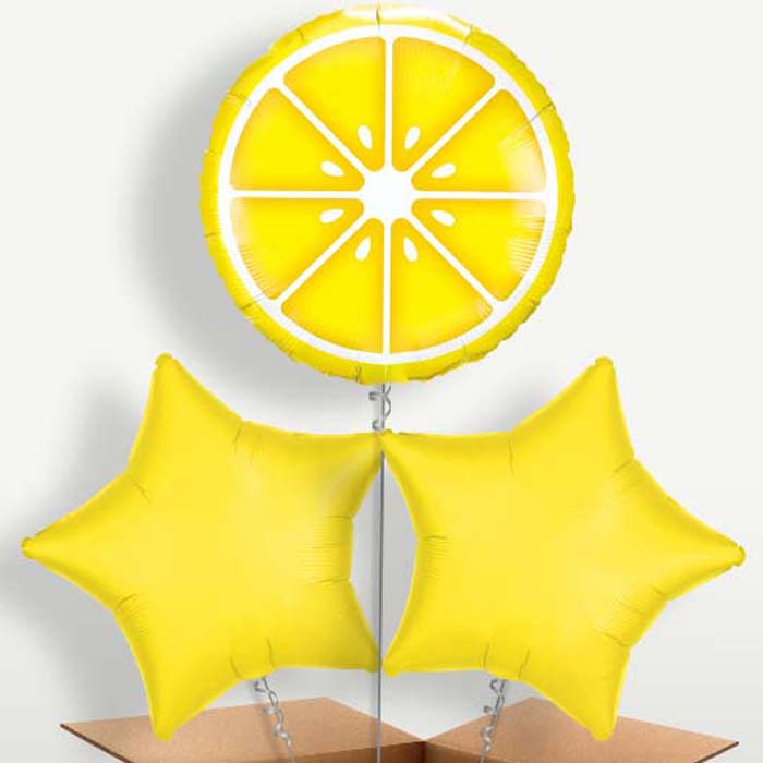 Lemon Balloon Bunches inflated with Helium | Party Save Smile