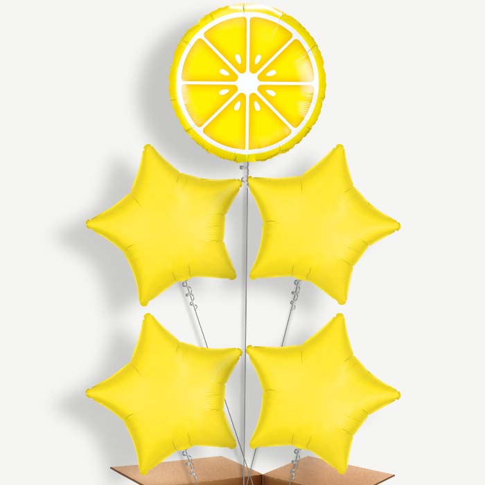 Lemon Balloon Clusters Inflated with Helium | Party Save Smile