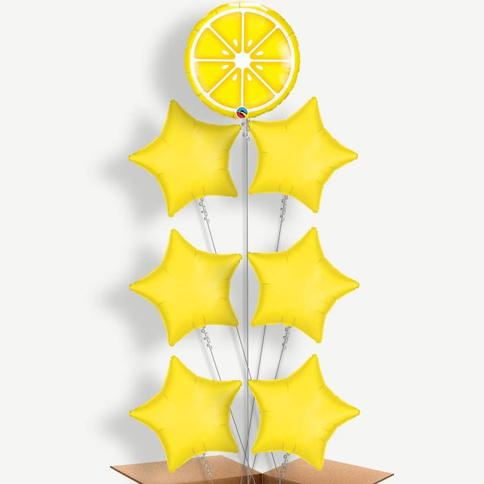 Lemon Balloon Arrangement Inflated with Helium | Party Save Smile
