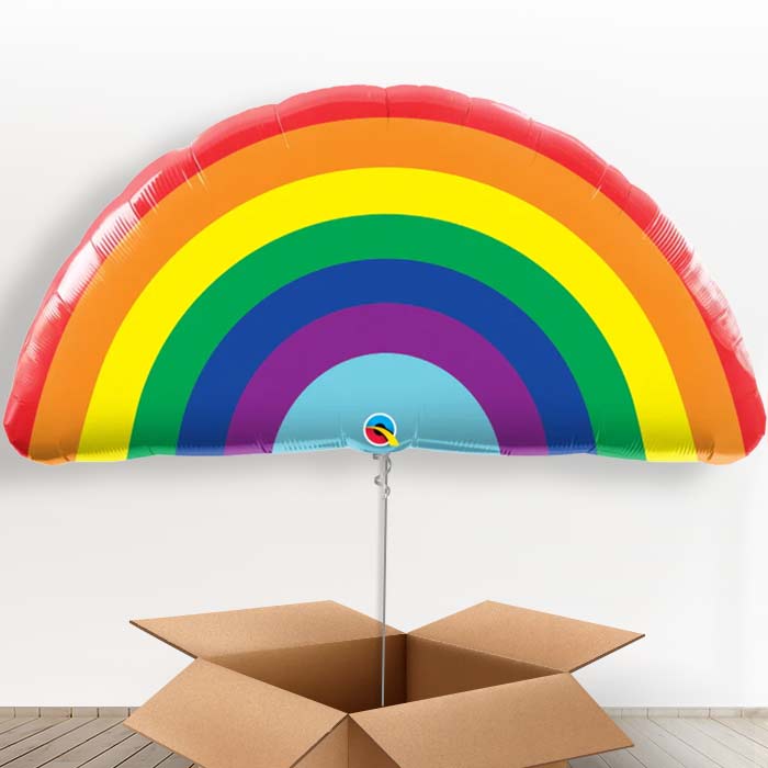 Giant Rainbow Helium Balloons in a Box Gift - Giant Balloon | Party Save Smile