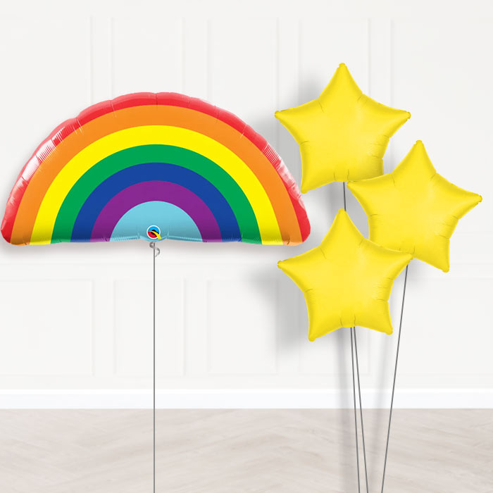 Rainbow Balloon Bouquet Delivered in a Box - Plain Bouquet | Party Save Smile