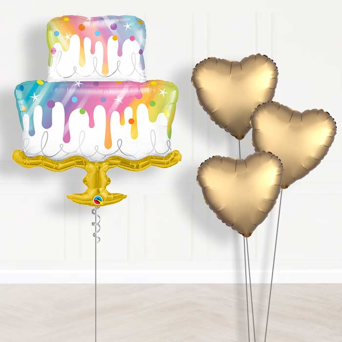 Rainbow Wedding Cake Balloon Bouquet in a Box