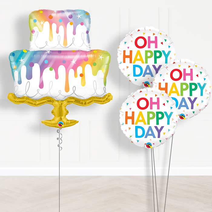 Rainbow Wedding Cake Balloon Bouquet in a Box