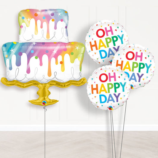 Rainbow Wedding Cake Balloon Bouquet in a Box - Themed Bouquet | Party Save Smile