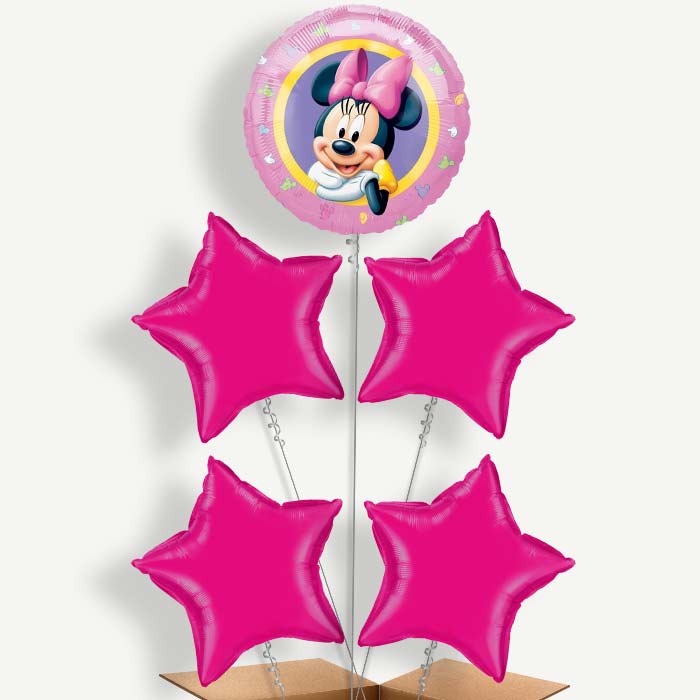 Pink Minnie Mouse Portrait Helium Cluster Balloons | Party Save Smile