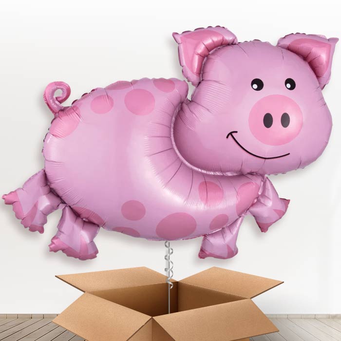 Giant Pig Shaped Helium Balloon in a Box - Giant Balloon | Party Save Smile