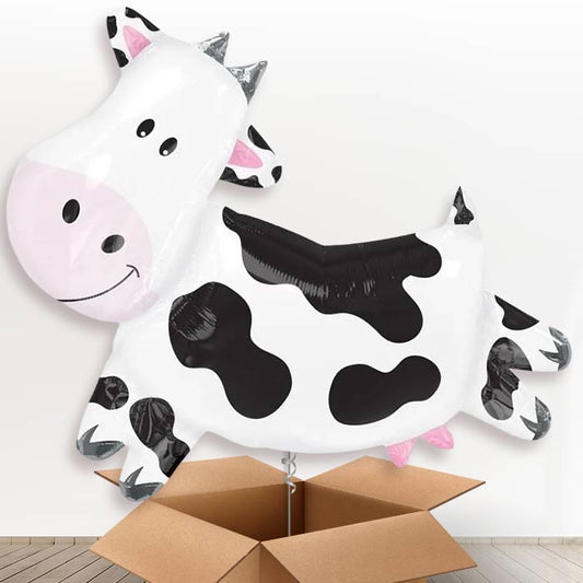 Giant Cow Helium Balloon in a Box Gift - Giant Balloon | Party Save Smile