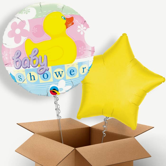 Neutral Baby Shower (Duck) Helium Balloon Pair | Party Save Smile