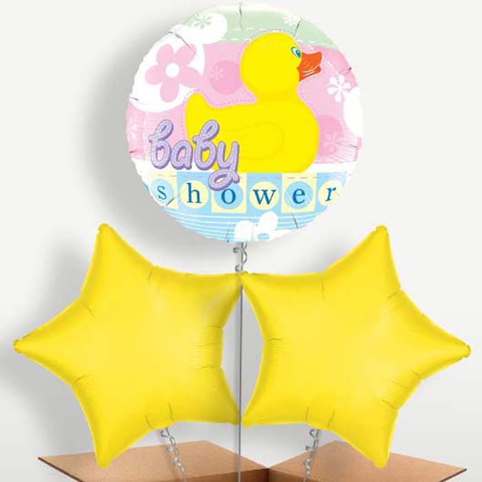 Neutral Baby Shower Duck Balloon Bunch | Party Save Smile