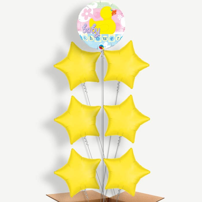 Neutral Baby Shower Duck Helium Balloon Arrangement | Party Save Smile