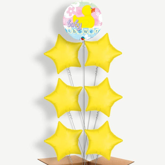 Neutral Baby Shower Duck Helium Balloon Arrangement | Party Save Smile