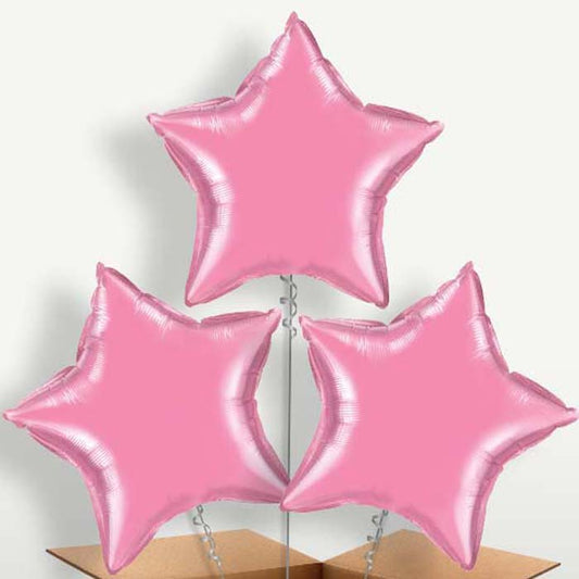 Rose Pink Star Balloon Bunches inflated with Helium | Party Save Smile