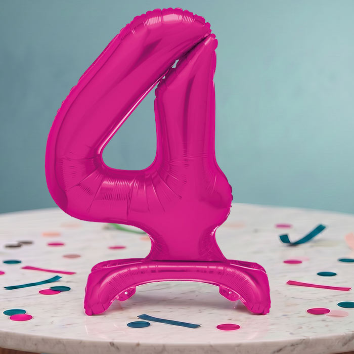 Pink Numbers 0-9 Birthday Inflated Standing Balloon Decoration