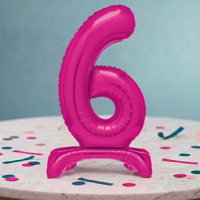 Pink Numbers 0-9 Birthday Inflated Standing Balloon Decoration