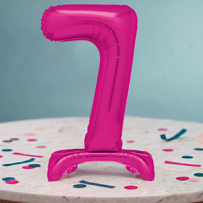 Pink Numbers 0-9 Birthday Inflated Standing Balloon Decoration