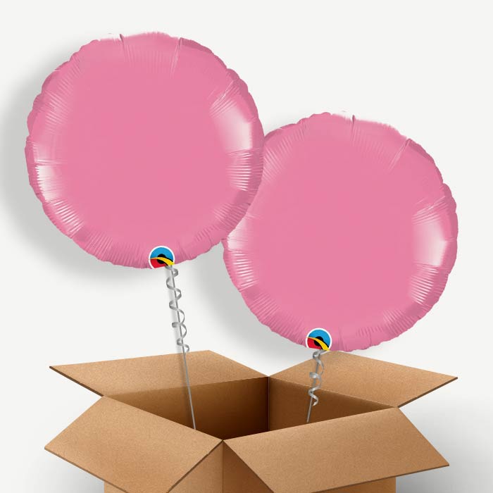 Rose Pink Circle Helium Balloon Couple | Party Save Smile