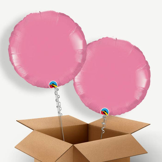 Rose Pink Circle Helium Balloon Couple | Party Save Smile