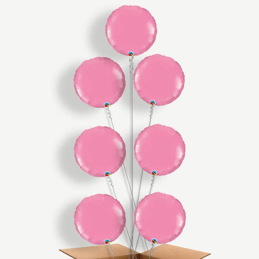 Rose Pink Circle Balloon Arrangement Inflated with Helium | Party Save Smile