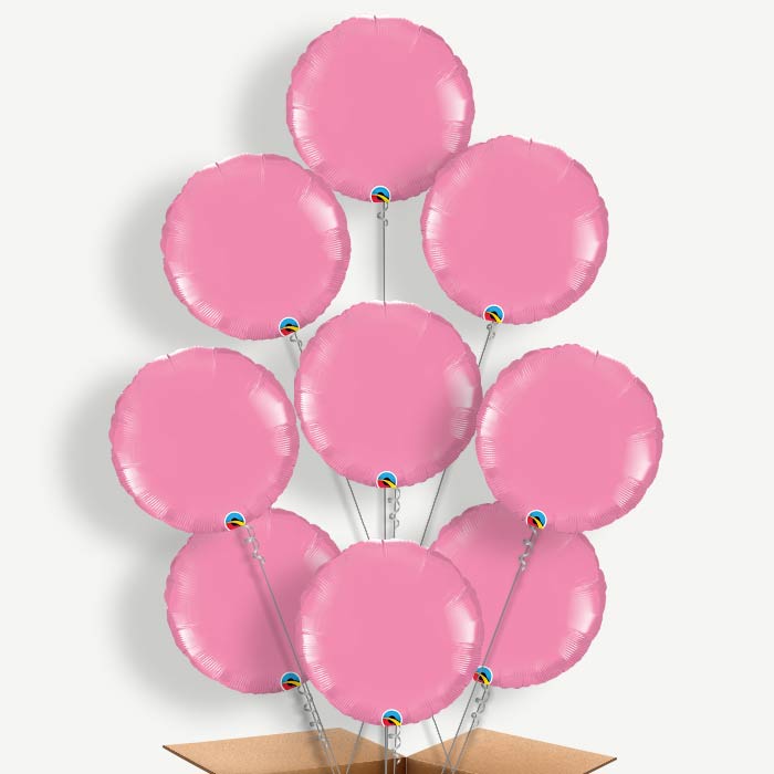 Rose Pink Circle Balloon Bundle Inflated with Helium | Party Save Smile