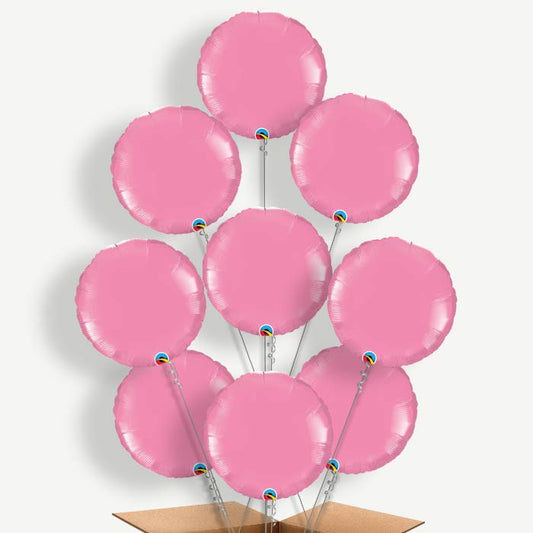 Rose Pink Circle Balloon Bundle Inflated with Helium | Party Save Smile