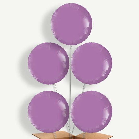 Lilac Circle Balloon Clusters Inflated with Helium | Party Save Smile