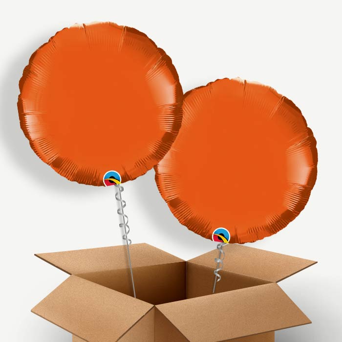 Orange Circle Helium Balloon Pair | Party Save Smile