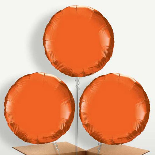Orange Circle Balloon Bunch inflated with Helium | Party Save Smile