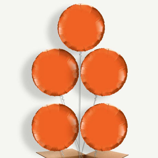 Orange Circle Balloon Cluster Inflated with Helium | Party Save Smile