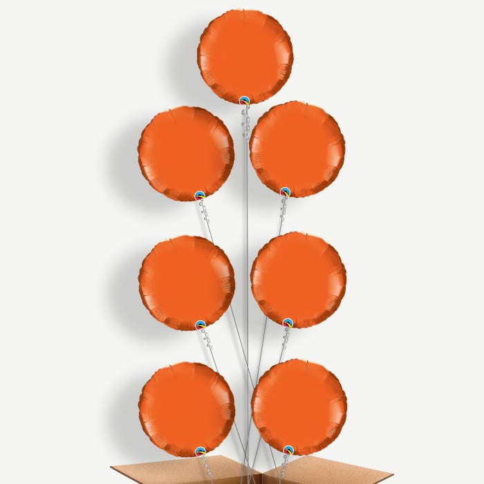 Orange Circle Balloon Arrangement Inflated with Helium | Party Save Smile