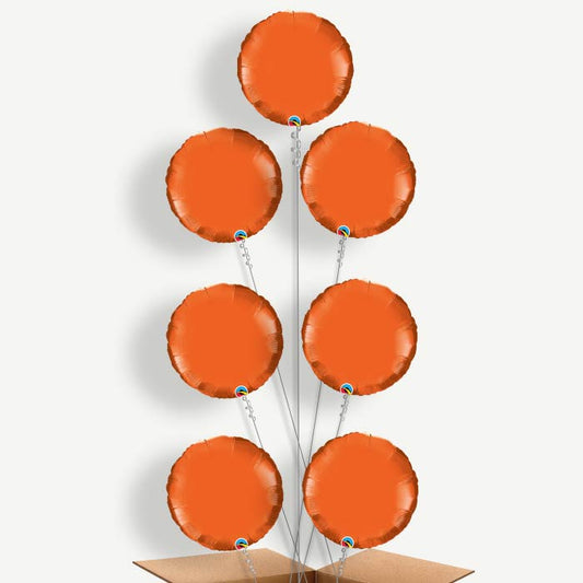 Orange Circle Balloon Arrangement Inflated with Helium | Party Save Smile