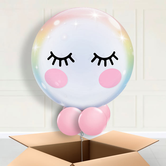 Eyes Face Bubble Helium Balloon in a Box - Bubble Balloon | Party Save Smile