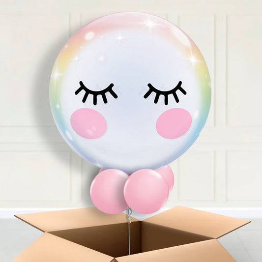 Eyes Face Bubble Helium Balloon in a Box - Bubble Balloon | Party Save Smile