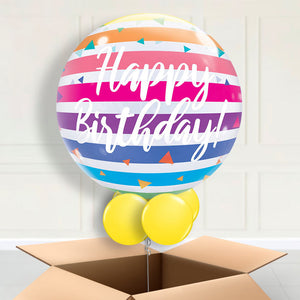 Stripes Birthday Bubble Balloon in a Box